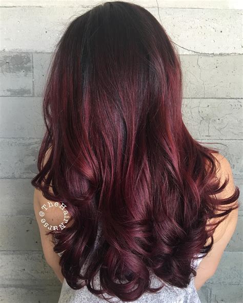 brownish burgundy hair color|More.